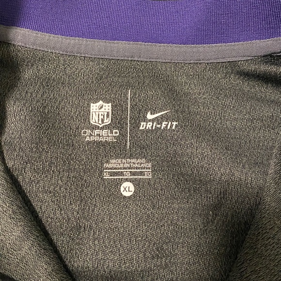Nike Dri-Fit NFL ONField Apparel Baltimore Ravens Half Zip Lightweight Shirt XL - Picture 2 of 4